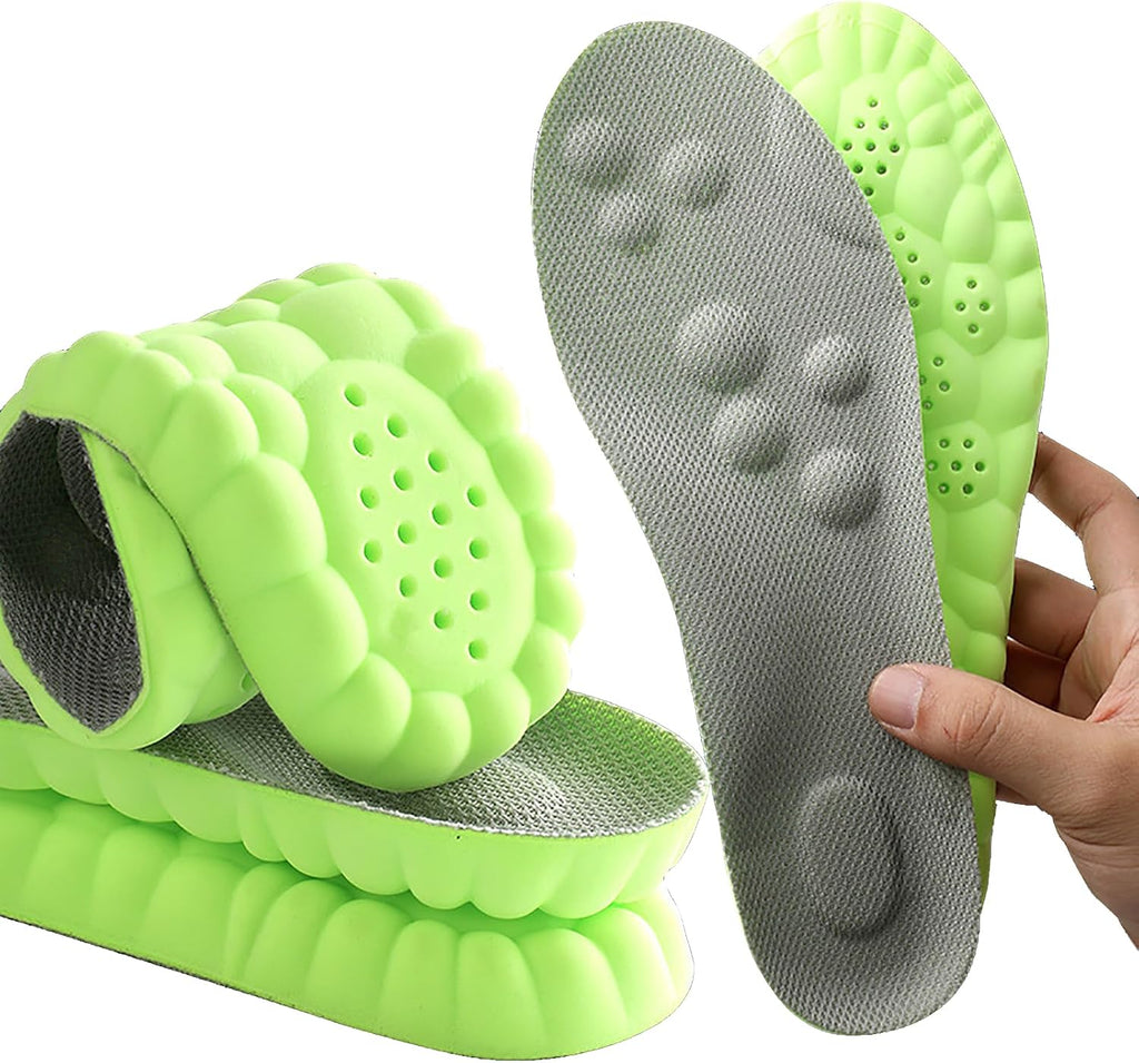Memory Foam Insoles with Arch Support for Women Men,Comfort Massage Insoles Replacement Shoe Inserts for Trainers Sneakers Sports Shoes Work Boots,Breathable,Shock Absorption (8/8.5UK, Black)