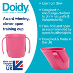 Doidy Cup, Open Cup for Training Baby 6 Months-3 Years, 200ml, Slanted Weaning Cup with Handles for Learning to Drink, BPA Free (Orange)