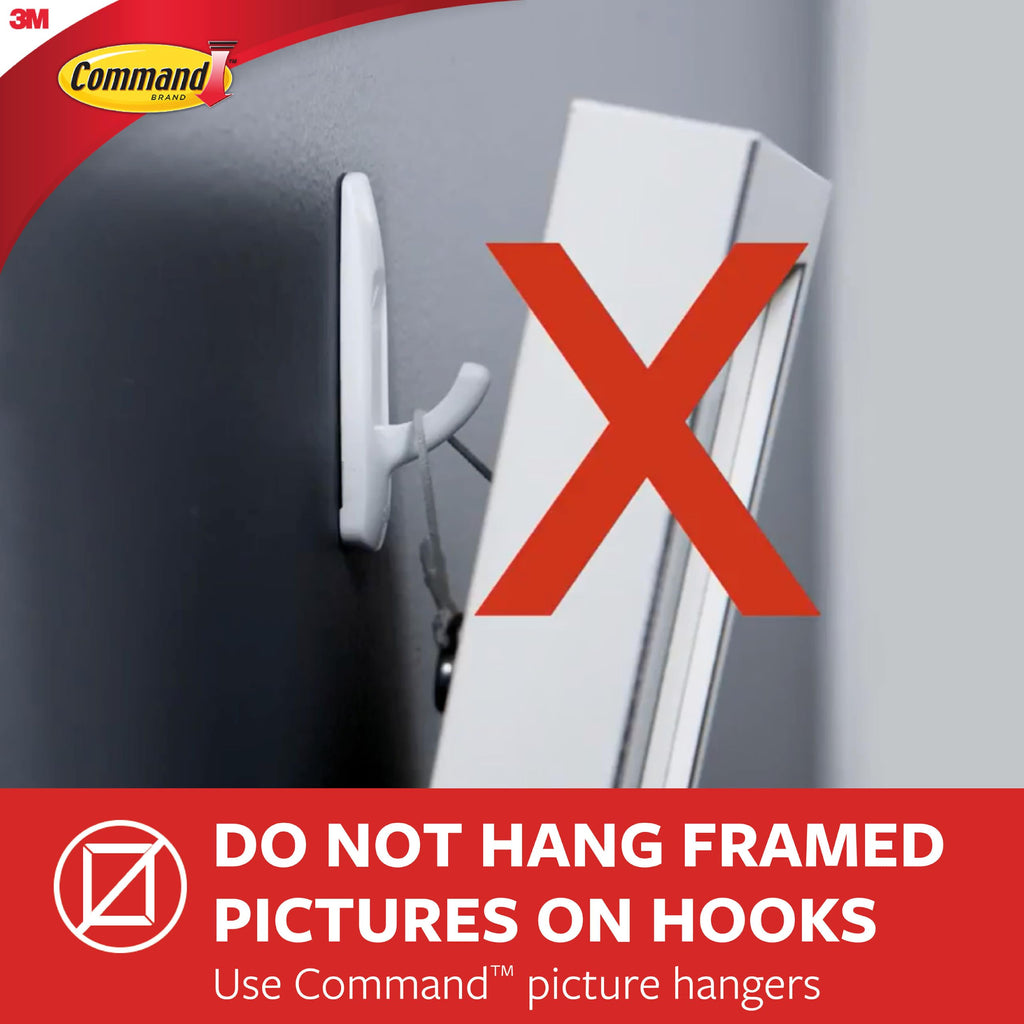 Command Medium Designer Hooks, 6 White Hooks and 9 Adhesive Strips