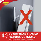 Command Medium Designer Hooks, 6 White Hooks and 9 Adhesive Strips