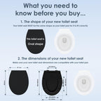 AQUALONA® Premium Thermoplastic Toilet Seat Soft Close Hardwearing Seat with Two Button Hinge Release D Shaped Easy to Clean Simple Installation Top and Bottom Fittings (Blue - D Shape)