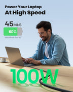 INIU USB C Cable, 2m White 100W Fast Charging Type C Cable