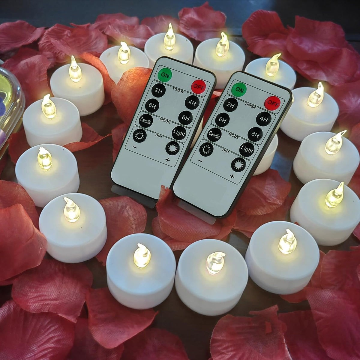Battery Operated LED Tea Lights Flameless Flickering Candles 50PACK Blue