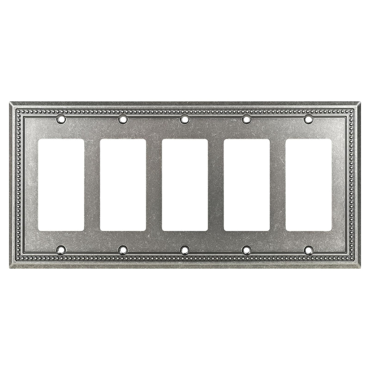 Sunken Pearls Heavy-Duty 4 Toggle Light Switch Plate, Antique Brass, 1 Pack