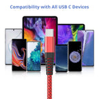 Ofuca USB C Charger Cable,3Pack 6FT/1.8M USB A to USB C Cable