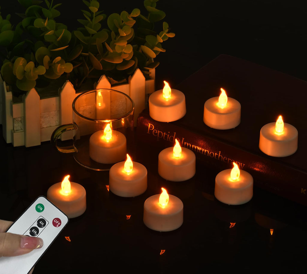 Battery Operated LED Tea Lights Flameless Flickering Candles 50PACK Blue