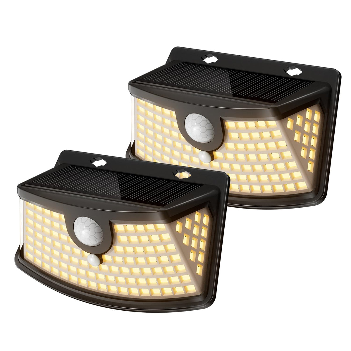 Aootek Solar Motion Sensor Lights Outdoor 120 LEDs, Black, 6 Pack