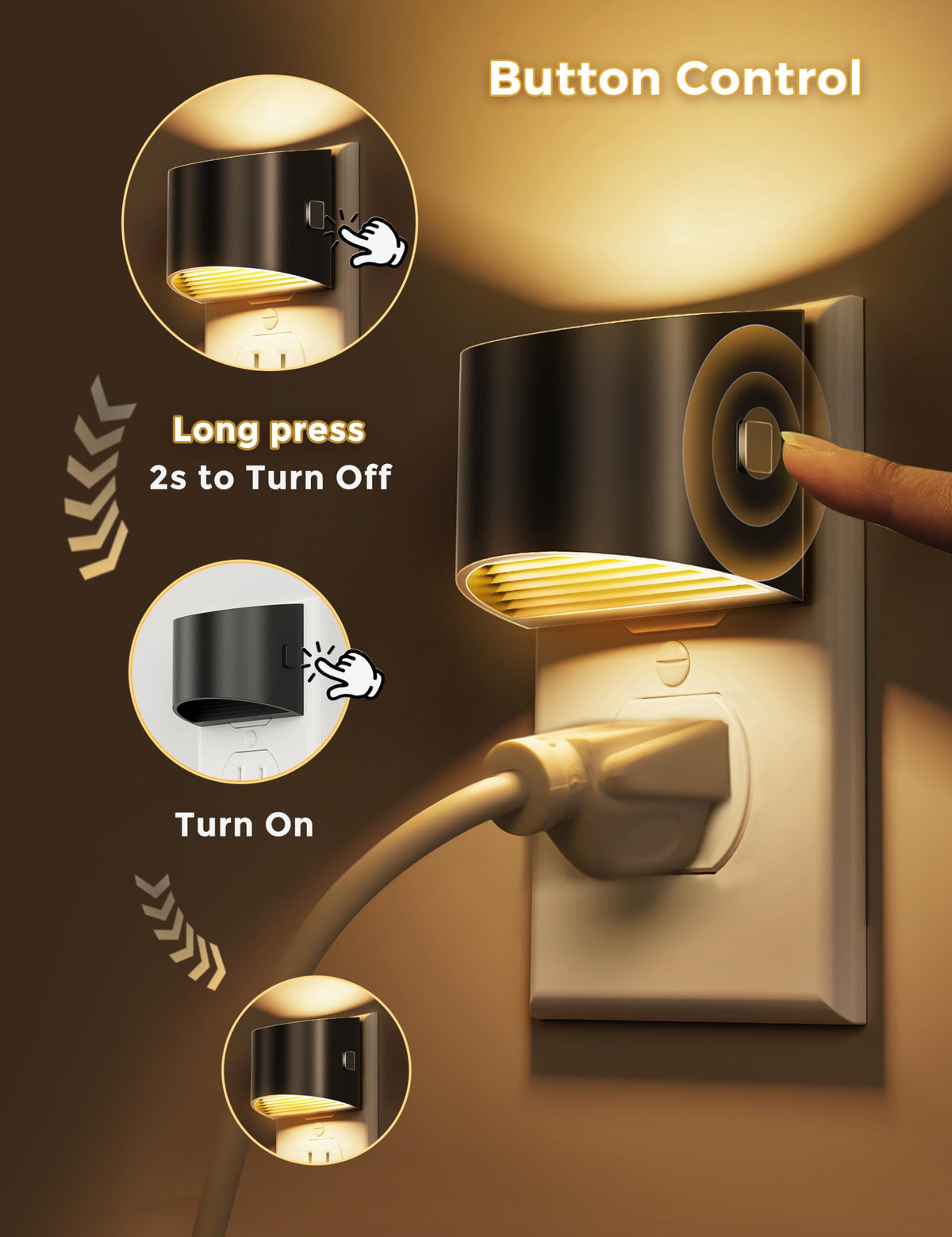 L LOHAS LED Night Lights Plug into Wall, Dimmable Night Light 2 Pack