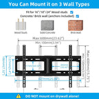 HOME VISION Heavy Duty Fixed TV Wall Bracket for 32-86 Inch Flat Screens