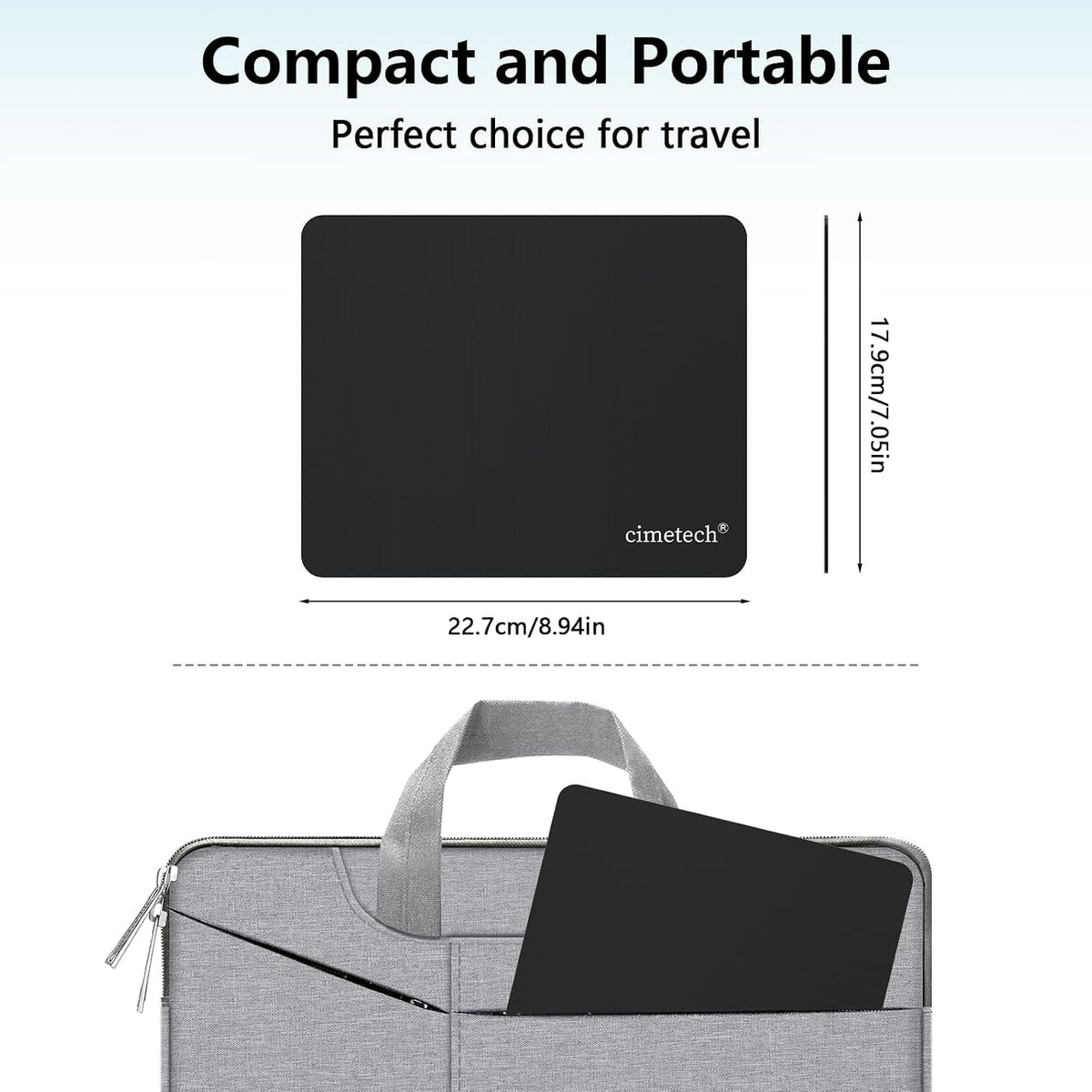 cimetech Mouse Mat, Gaming Mouse Pad, Ultra Thin Portable Mousepad, Black