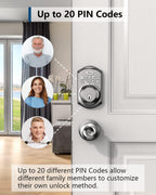 TEEHO TE001 Keyless Entry Deadbolt with Keypad for Front Door, Matte Black