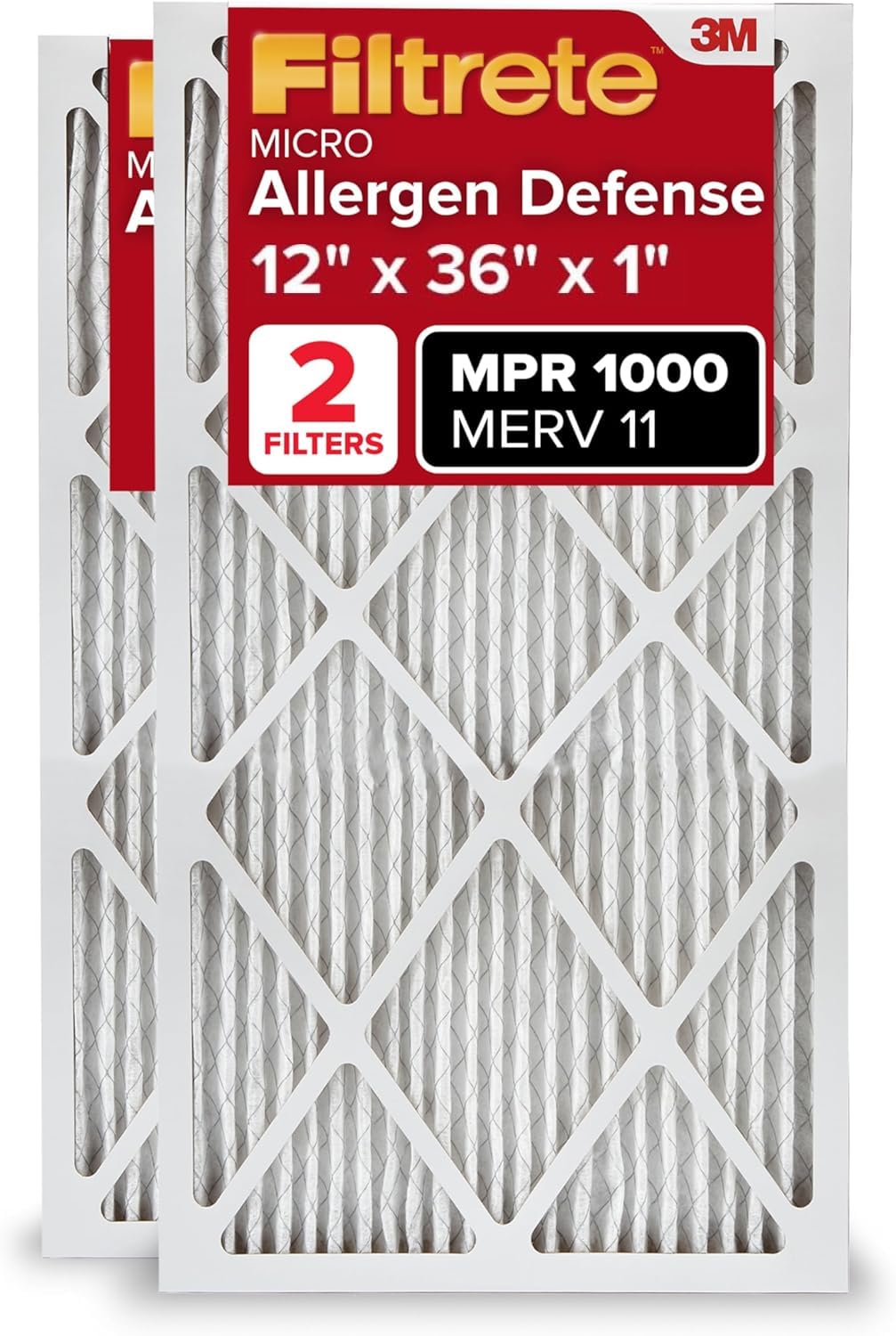 Filtrete 20x25x1 Air Filter, MERV 11, MPR 1000, 2 HVAC Filters