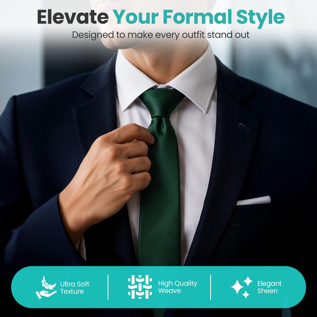 Trimming Shop 5cm Slim Skinny Solid Colour Necktie for Mens