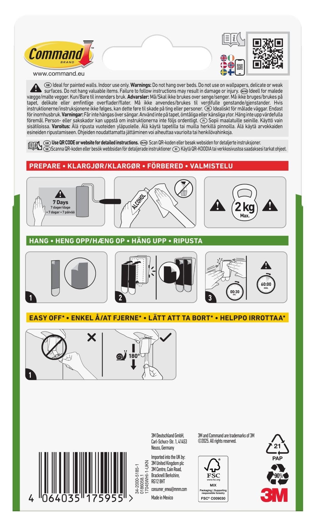 Command Large Canvas Hanger, White, 1 Hook and 2 Adhesive Strips