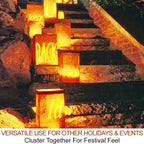 2-Pack Halloween Pumpkin Lights with Remote/Timer - Orange Pumpkin Lights LED Battery Operated Halloween Decor - Jack-O-Lantern Outdoor Decorations
