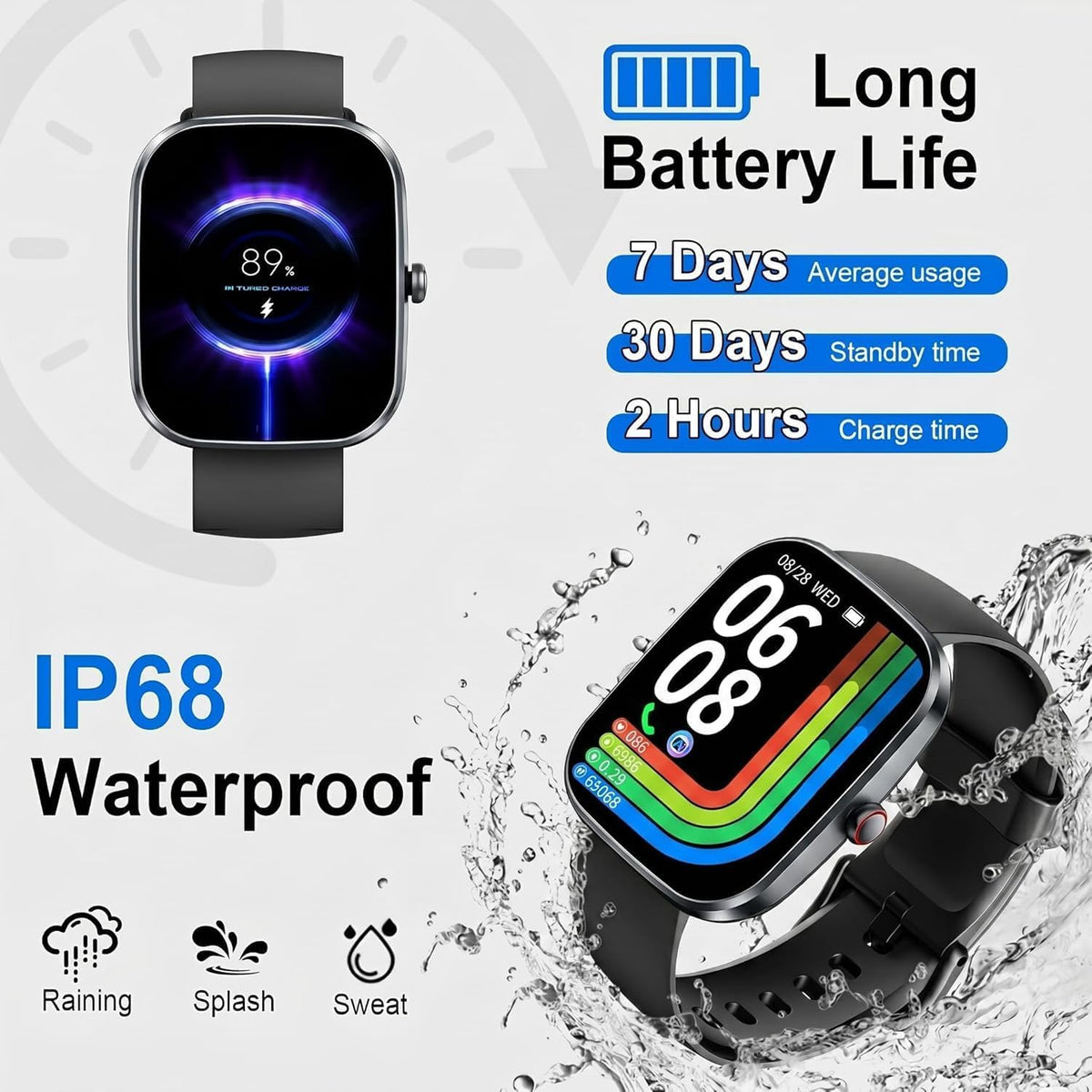 Motast Smart Watch, Fitness Tracker 1.69'' HD for Men Women