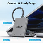 Acer USB-C SD Card Reader, High Speed Type-C Micro SD Card Adapter, USBC External Memory Card Reader SDXC, Micro SDXC Card, Compatible with MacBook Pro/Air, Acer Laptop, iPhone 16, Camera -Silver