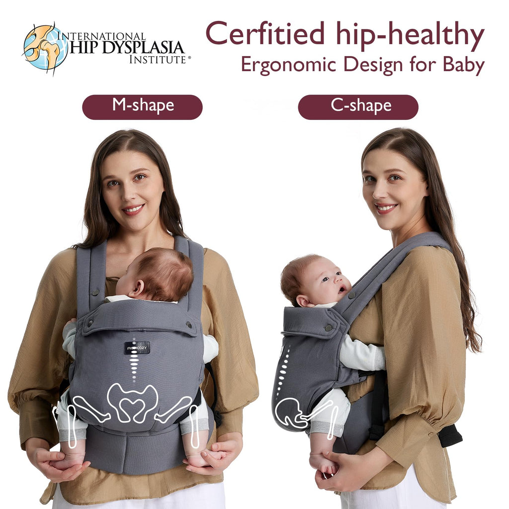 Momcozy Baby Carrier for 3-24M/3.2-20kg, Waist 64-127cm, Cotton Black