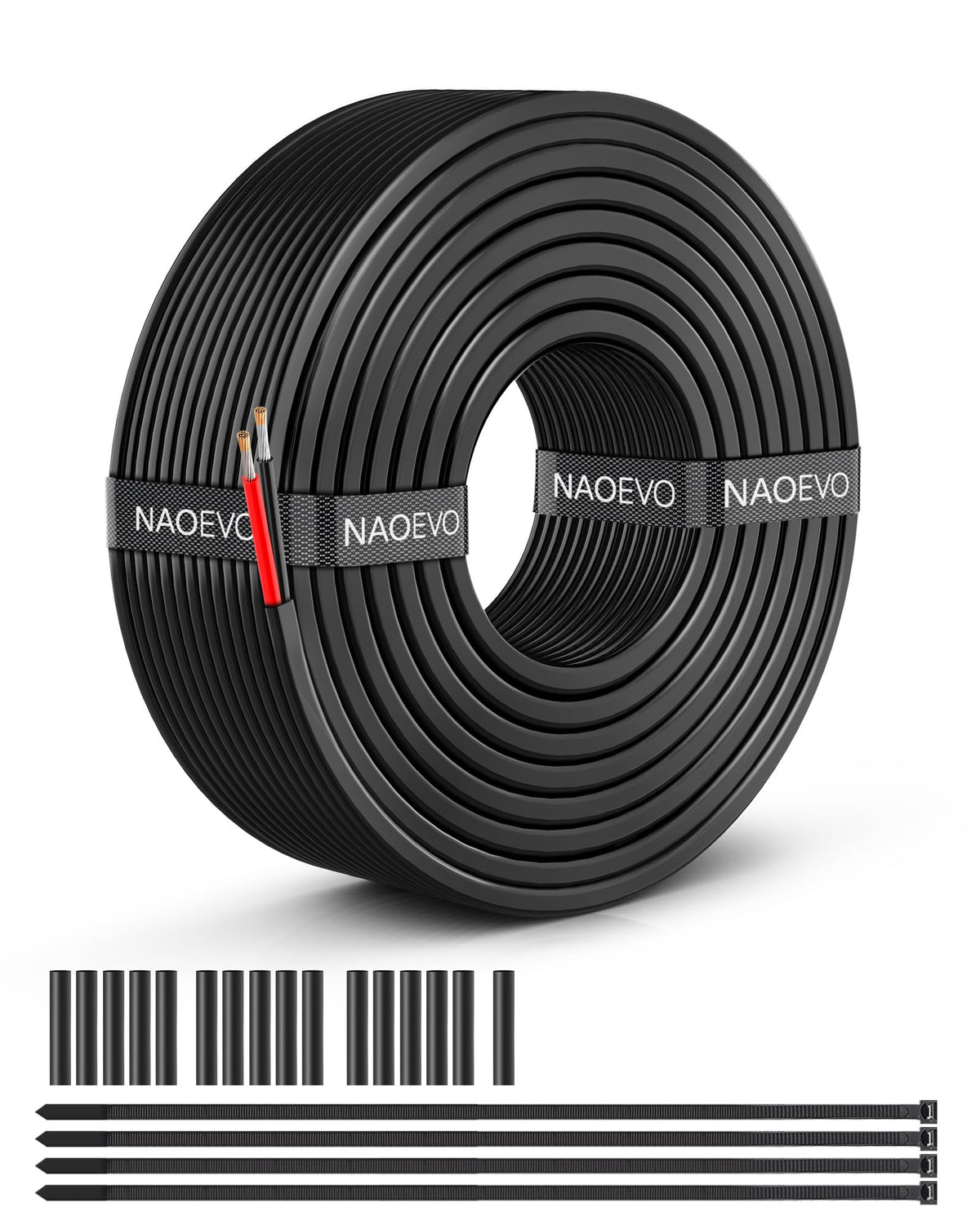 NAOEVO 14 Gauge Wire 3 Conductor, 14 Gauge Automotive Wire 12V Cable, 50FT