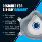 JSP M632 FFP3 Valved Dust Face Mask for Construction, DIY & Trade 10 Pack
