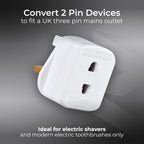 Masterplug Shavingadaptor_01 Electric Shaver Adaptor, 50 x 48 x 46 mm, White