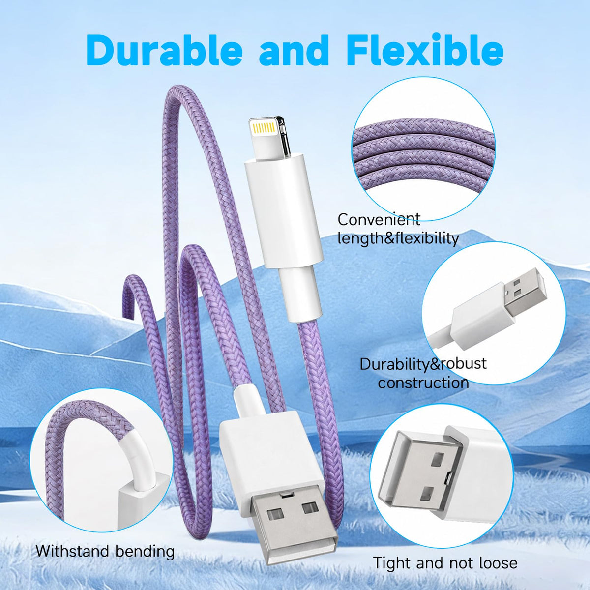 2Pack 1.8M iphone Charger Cable [Apple MFi Certified] 6 Foot, 2.4A Lightning to USB Fast Charging Lead for iPhone 14 13 12 11 Pro Max XS XR X 8 7 6 Plus 5, iPad and iPod