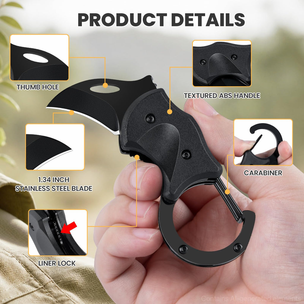 FUNBRO Small Pocket Knife, Cool Box Cutter with 1.34 Inch Sharp Blade