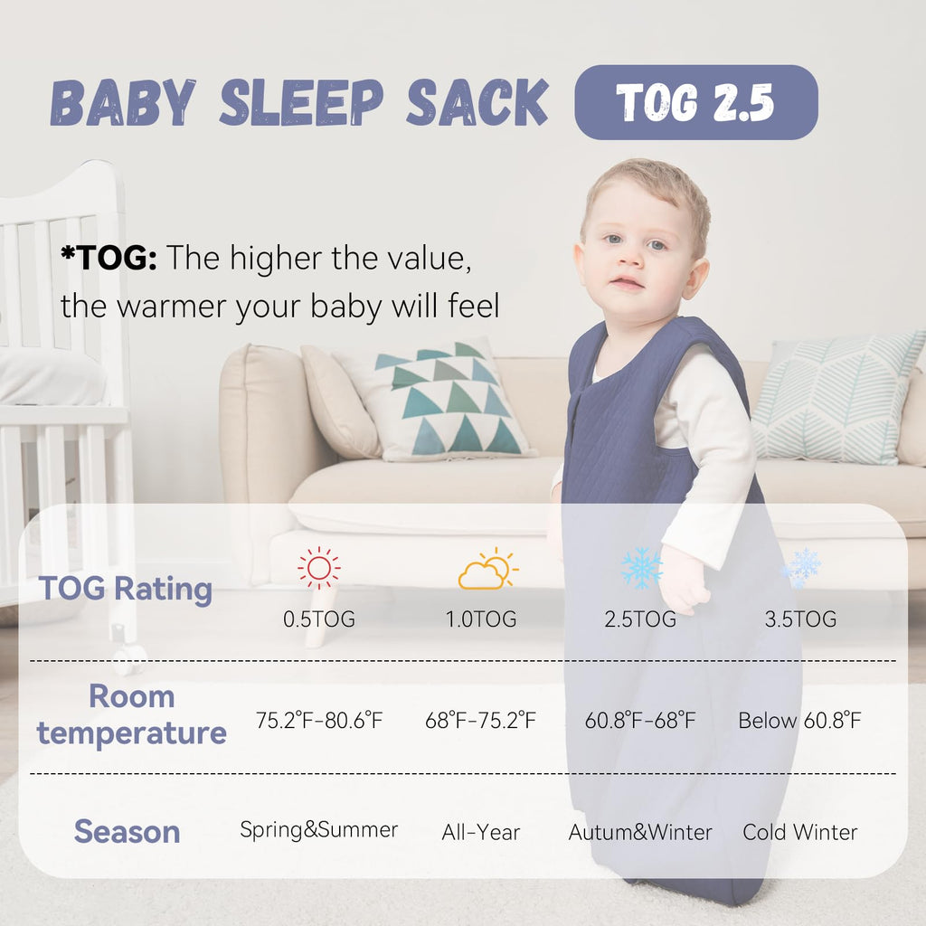 Yoofoss Baby Sleeping Bag 2.5 Tog 12-18 Months Grey