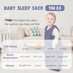 Yoofoss Baby Sleeping Bag 2.5 Tog 12-18 Months Grey