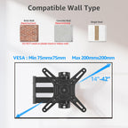 MOUNTUP 550 mm Long Arm TV Wall Bracket for 14–42 Inch TVs & Monitors