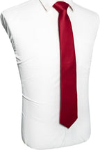 RBOCOTT Solid Color Tie Mens Necktie for Business and Wedding Party