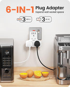 LENCENT Plug Extension Socket, 3 Way Multi Plug Socket with 3 USB Ports