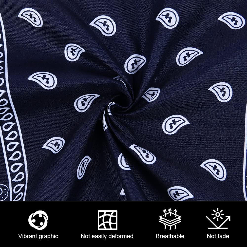 Aomig Bandana Head Scarf for Men and Women, Stylish Cowboy Headband Handkerchief, Multi-purpose Hair Scarf Paisley Print Unisex Headwraps, Bib Party Face Covering Headwear for Motorcycling