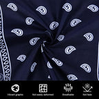 Aomig Bandana Head Scarf for Men and Women, Stylish Cowboy Headband Handkerchief, Multi-purpose Hair Scarf Paisley Print Unisex Headwraps, Bib Party Face Covering Headwear for Motorcycling