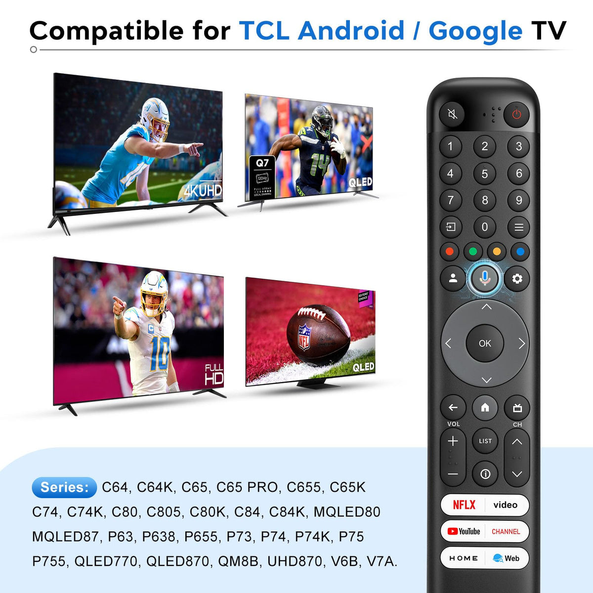 Universal TV Remote for Hisense-Smart-TV-Remote-Control-Replacement