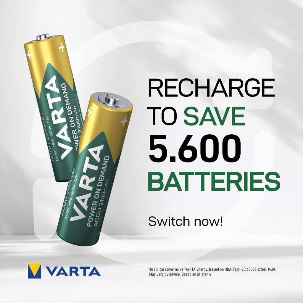 VARTA Batteries AAA, rechargeable, Pack of 16, Power on Demand, 1000 mAh