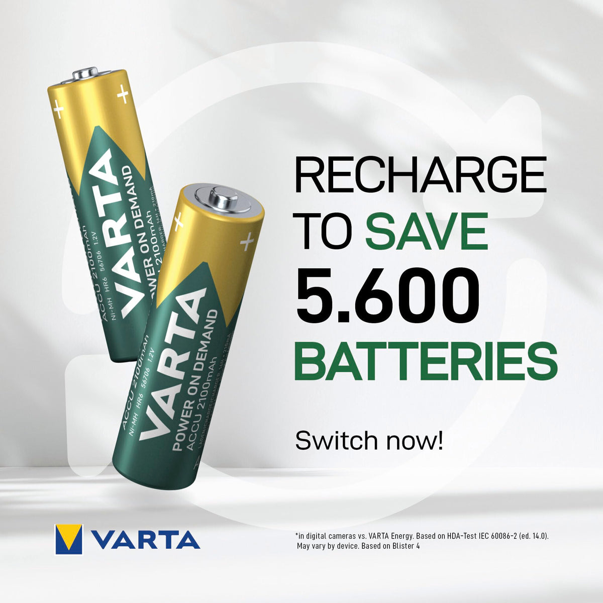 VARTA Batteries AAA, rechargeable, Pack of 16, Power on Demand, 1000 mAh