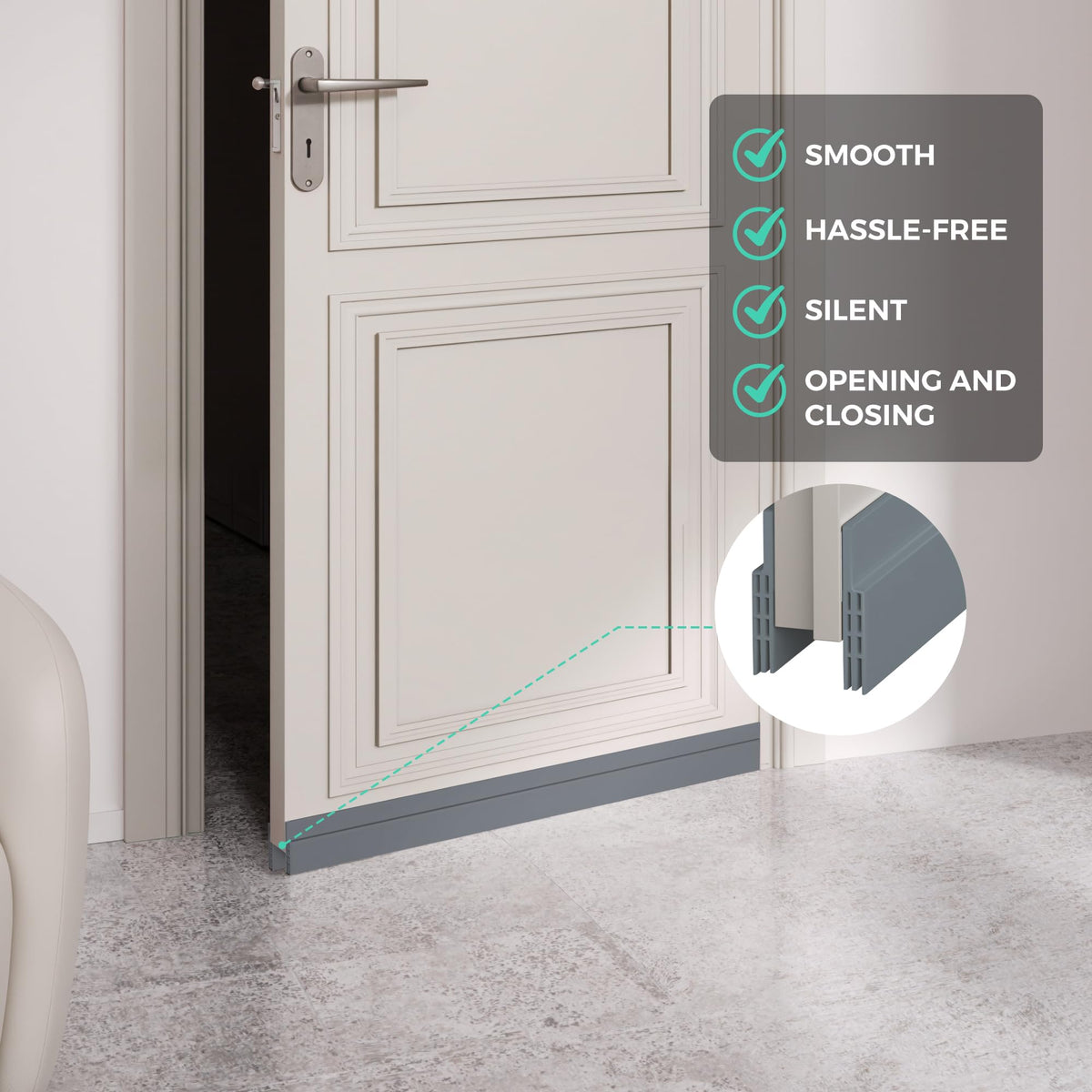 Hojoy Draft Excluder for Doors, Self Adhesive Door Draft Excluder 2 Pack