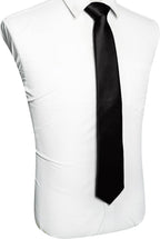 RBOCOTT Solid Color Tie Mens Necktie for Business and Wedding Party