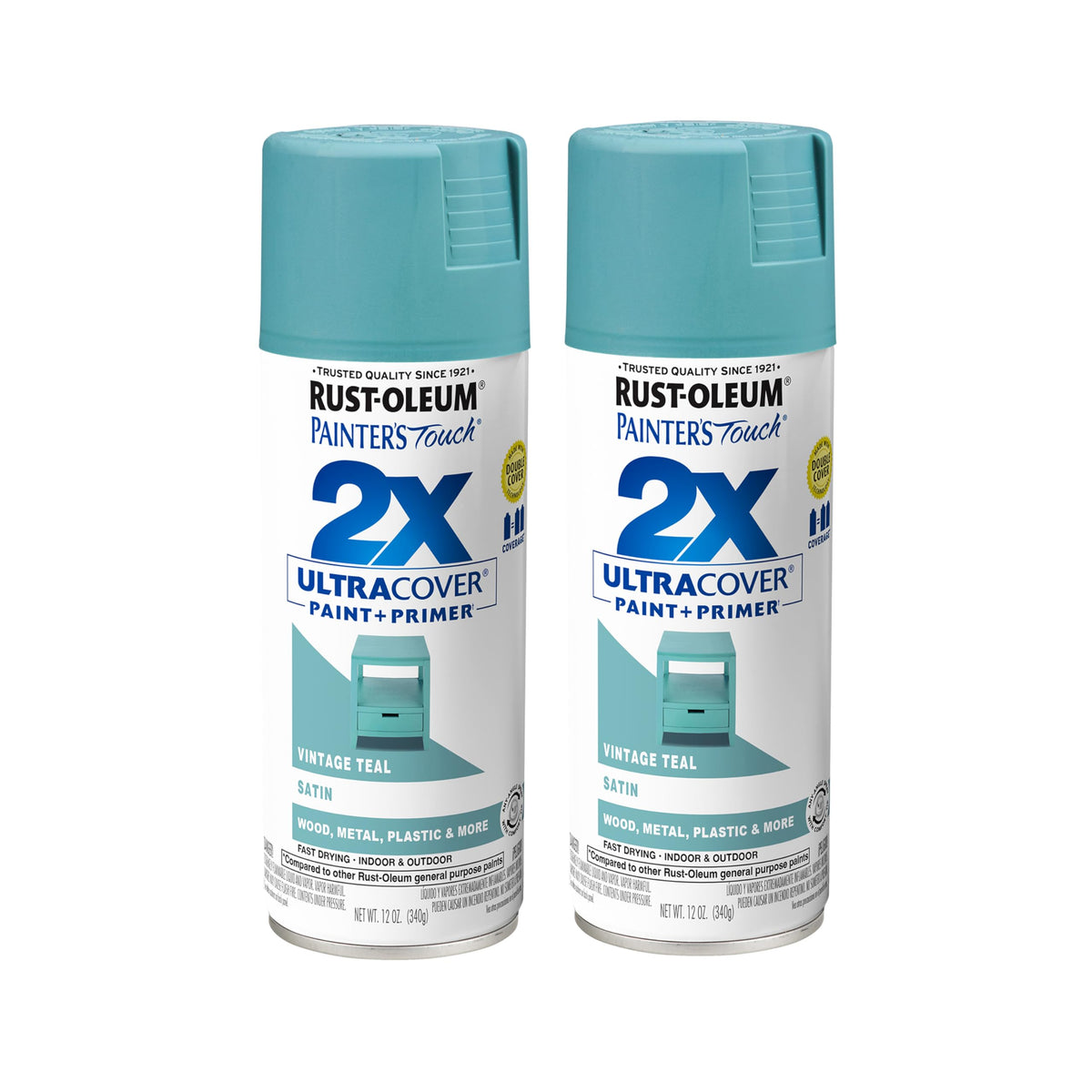 Rust-Oleum 334023-6PK Painter's Touch 2X Ultra Cover Spray Paint, 12 oz, Gloss Almond, 6 Pack