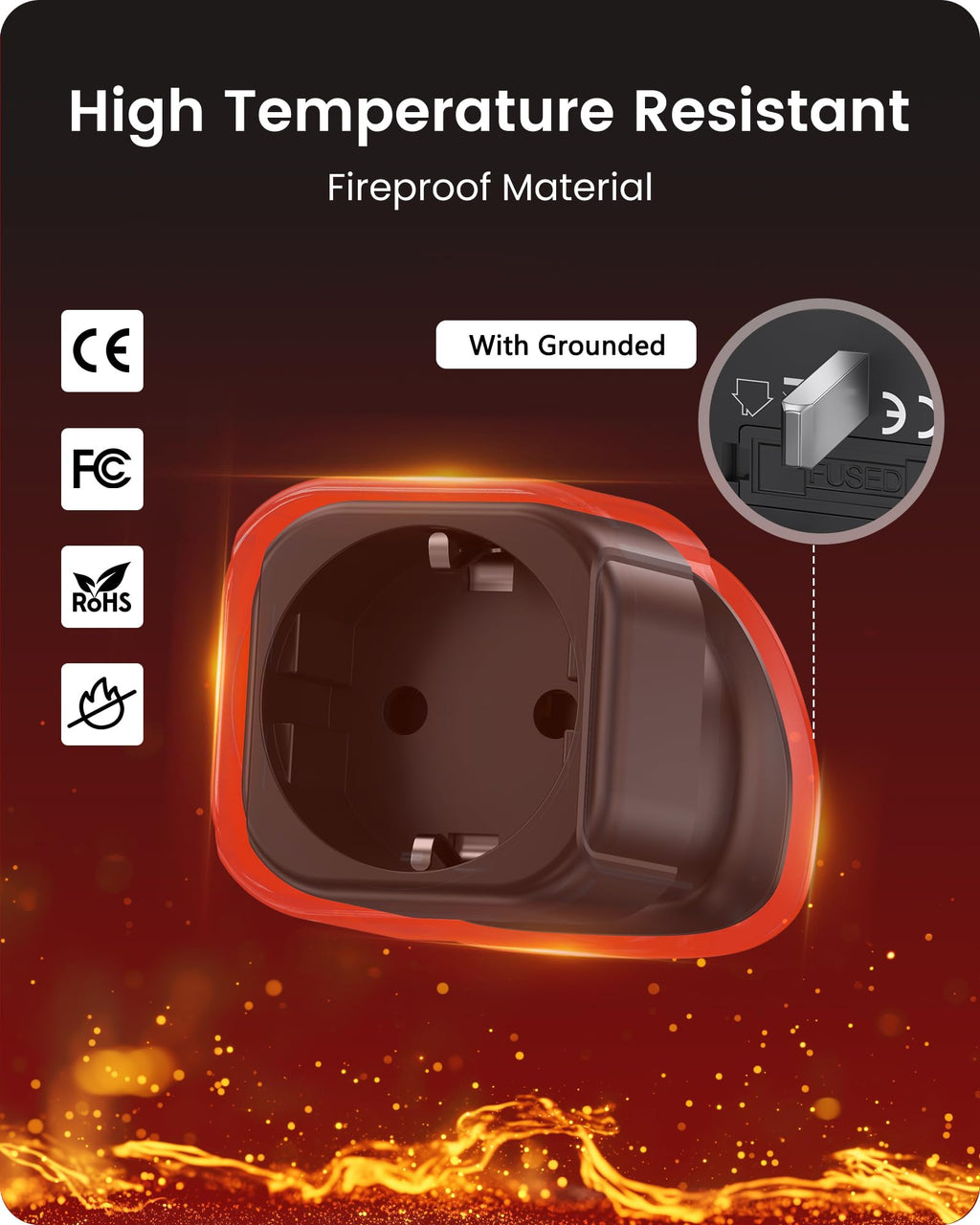LENCENT 2 Pack EU to UK Plug Adapter