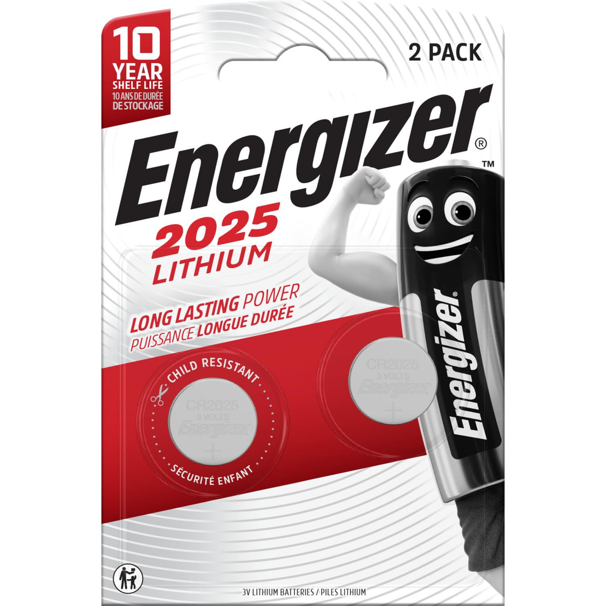 Energizer CR2025 Batteries (4 Pack) - Lithium 3V Coin Battery