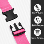 WISYOK Luggage Straps Extended, 4 Pack, 130-250cm Adjustable, Pink SkyBlue