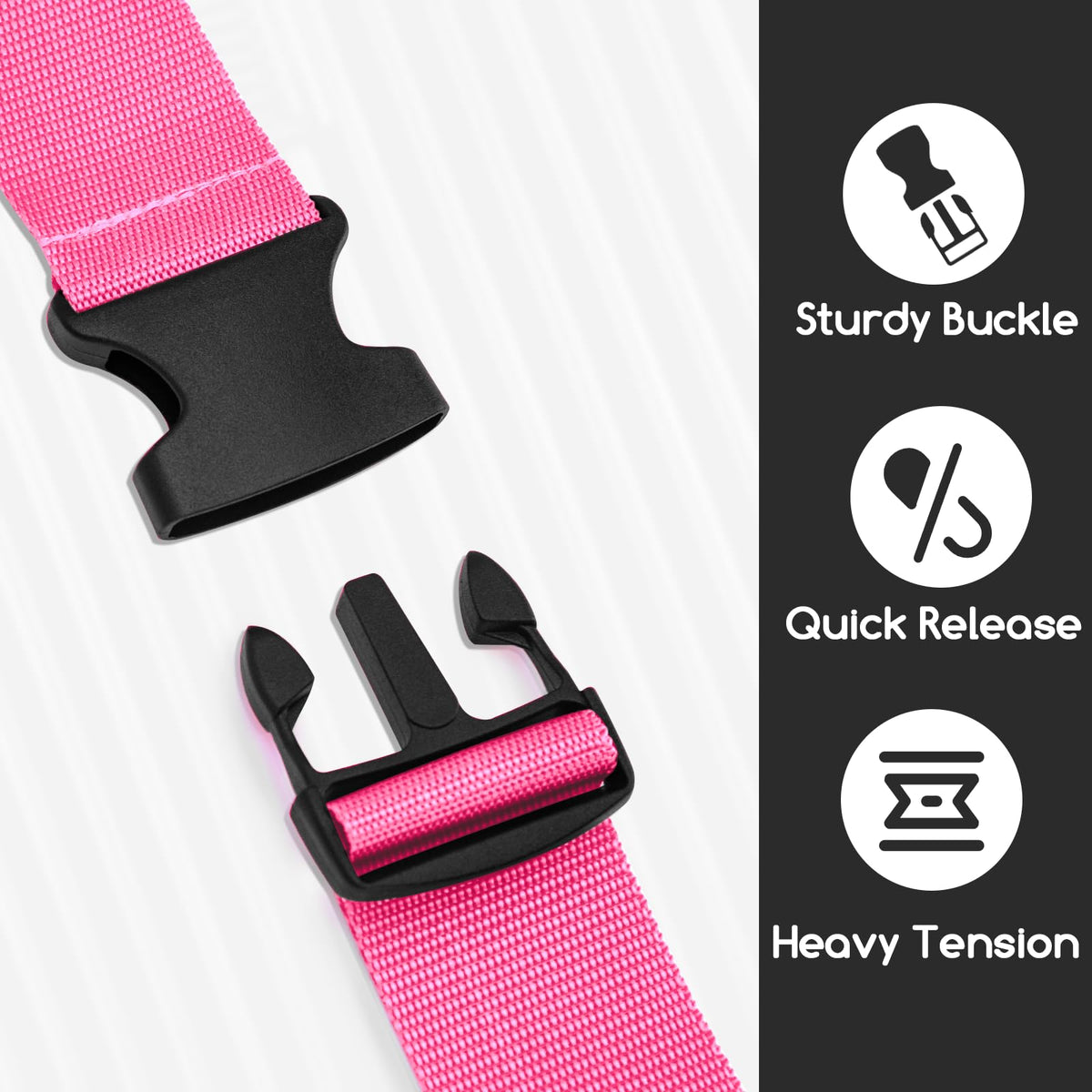 WISYOK Luggage Straps Extended, 4 Pack, 130-250cm Adjustable, Pink SkyBlue