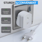 Toothbrush Adaptor Plug UK Charger Adapter Shaver Socket 2 Pin to 3 Pin Electric for Razor Plugs Bathroom Two to Three Prong Charging Tooth Brush Plugs Adapters Electrical Shaving (White)