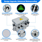 Hrensaw Medium Outdoor Electrical Box(10.6x5.5x4.5inch),Weatherproof Connection Box w/6 Cable Entry,IP54 Waterproof Extension Cord Cover Protect Power Strip,Timer,Plug,Holiday Lights,Black