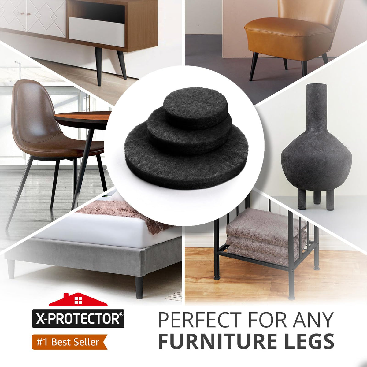 Felt Furniture Pads X-PROTECTOR 133 PCS Premium Furniture Pads - Felt Pads