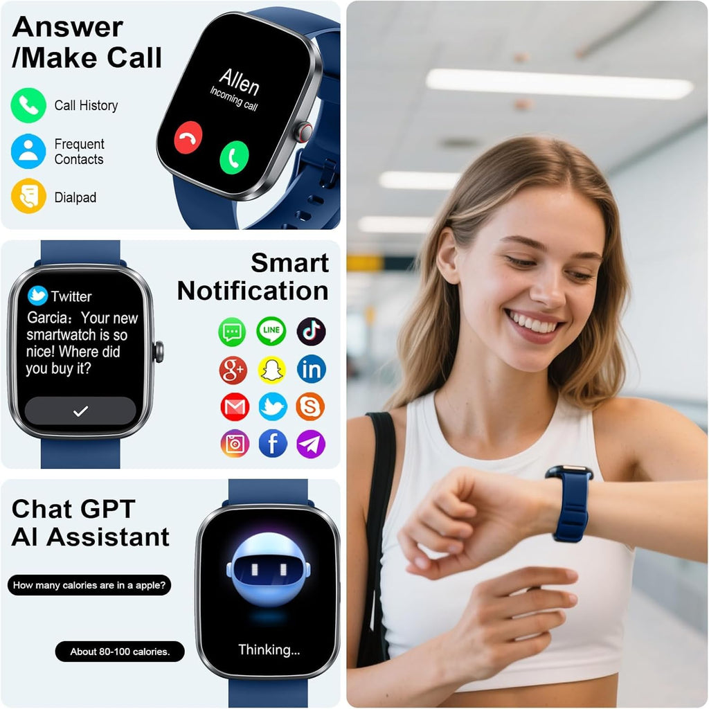 Motast Smart Watch, Fitness Tracker 1.69'' HD for Men Women