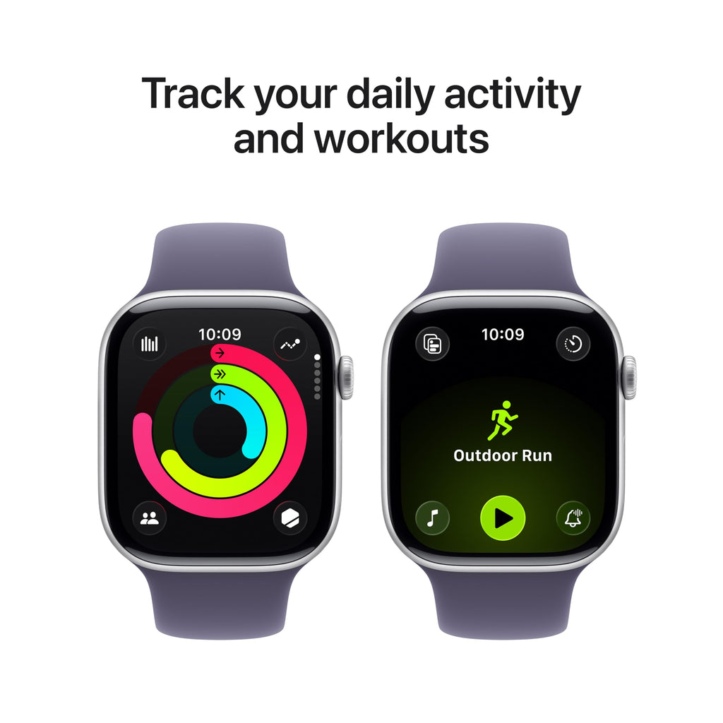 Apple Watch Series 11 GPS 42mm Smartwatch with Space Grey Aluminium Case with Black Sport Band S/M. Sleep Score, Fitness Tracker, Health Monitoring, Always-On Display, Water Resistant
