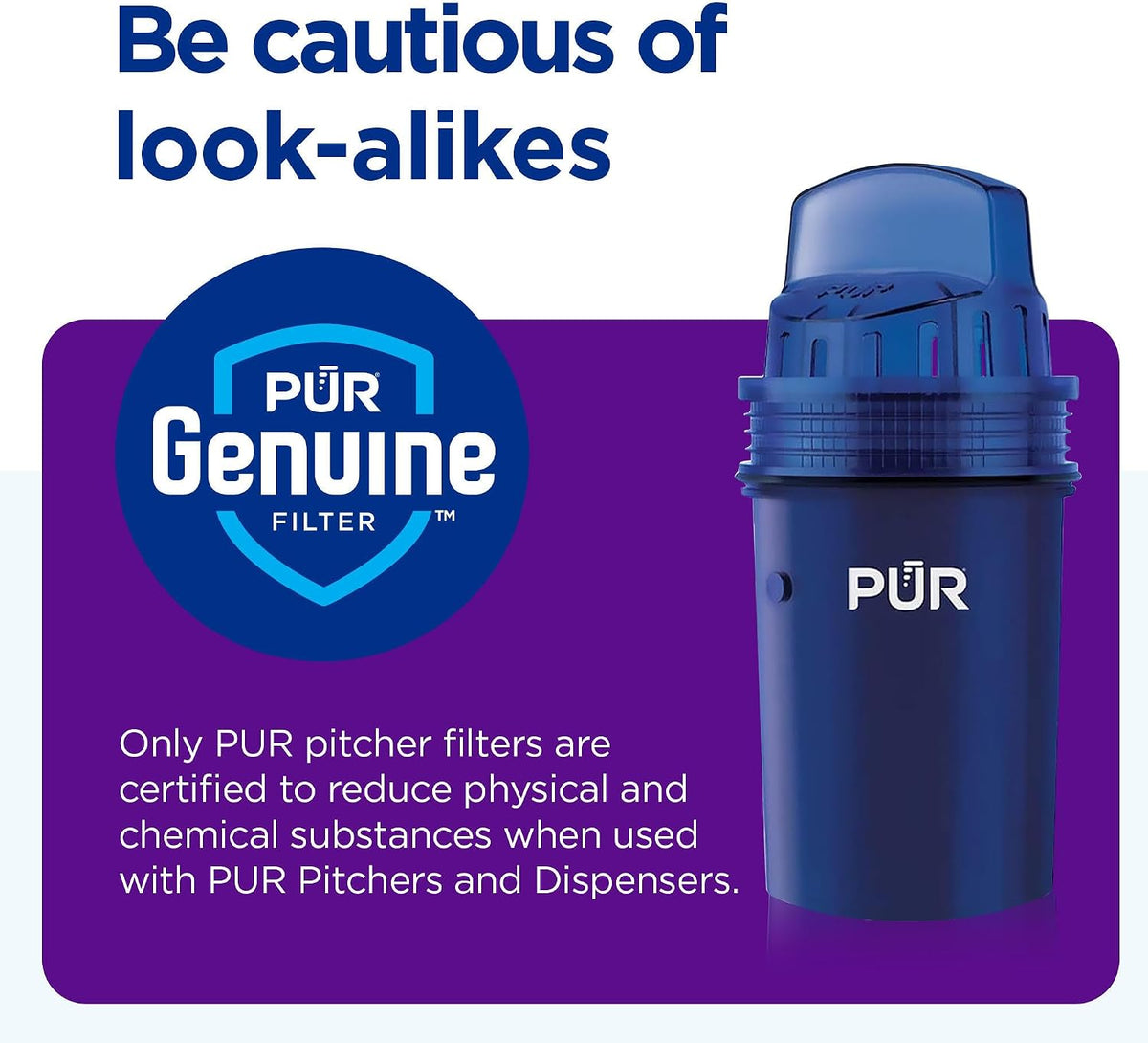 PUR Water Filters for Pitcher & Dispenser, Replacement Water Filter